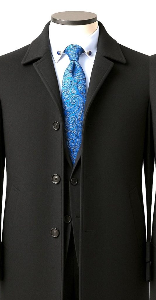 Men's black winter coat.